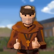 Monasterium community icon: the monk in front of the monastery